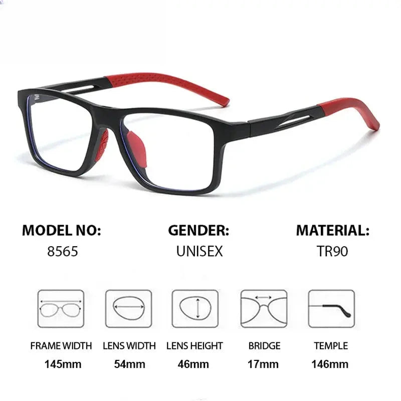 Unisex Square Full Rim Titanium Clip-On Prescription Glasses 888565 — view 2 | Rx Spectacle