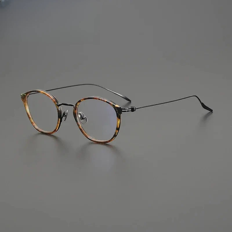 Unisex Round Full Rim Titanium Prescription Glasses Gxyj1573 — view 7 | Rx Spectacle