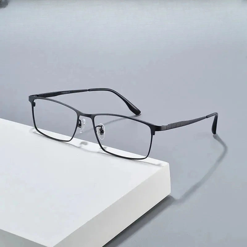 Unisex Browline Full Rim Titanium Prescription Glasses 65035 — view 1 | Rx Spectacle