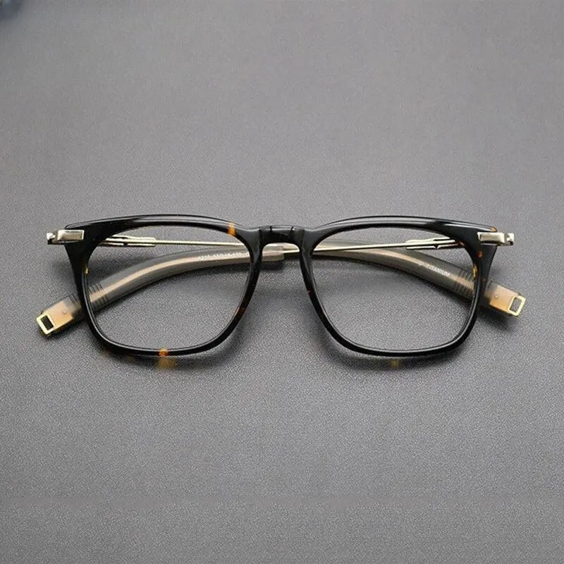 Unisex Square Full Rim Titanium Prescription Glasses Gxyj768 — view 3 | Rx Spectacle