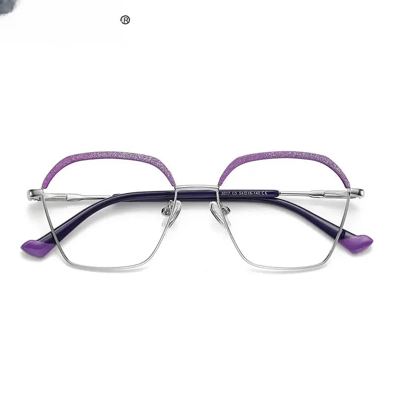 Women's Polygon Full Rim Alloy Reading Glasses 3017 — view 5 | Rx Spectacle