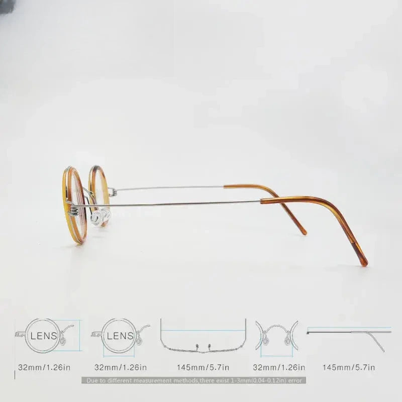 Unisex Round Full Rim Acetate Prescription Glasses 14532 — view 2 | Rx Spectacle