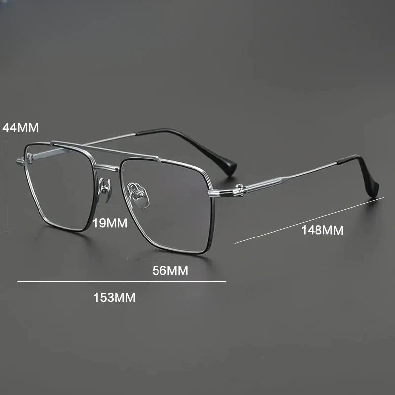 Unisex Square Full Rim Titanium Prescription Glasses G4009 — view 2 | Rx Spectacle
