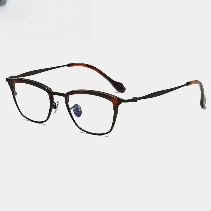 Unisex Browline Full Rim Titanium Prescription Glasses Gxyj1460 — view 4 | Rx Spectacle