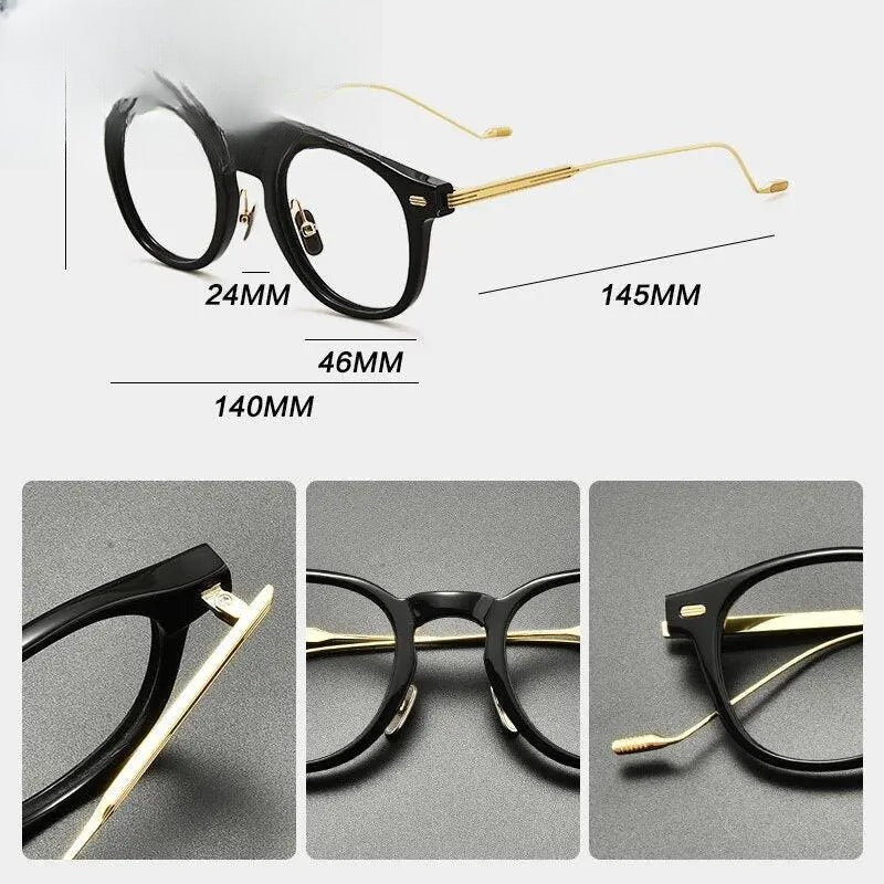 Unisex Square Full Rim Titanium Prescription Glasses Gxyj855 — view 11 | Rx Spectacle