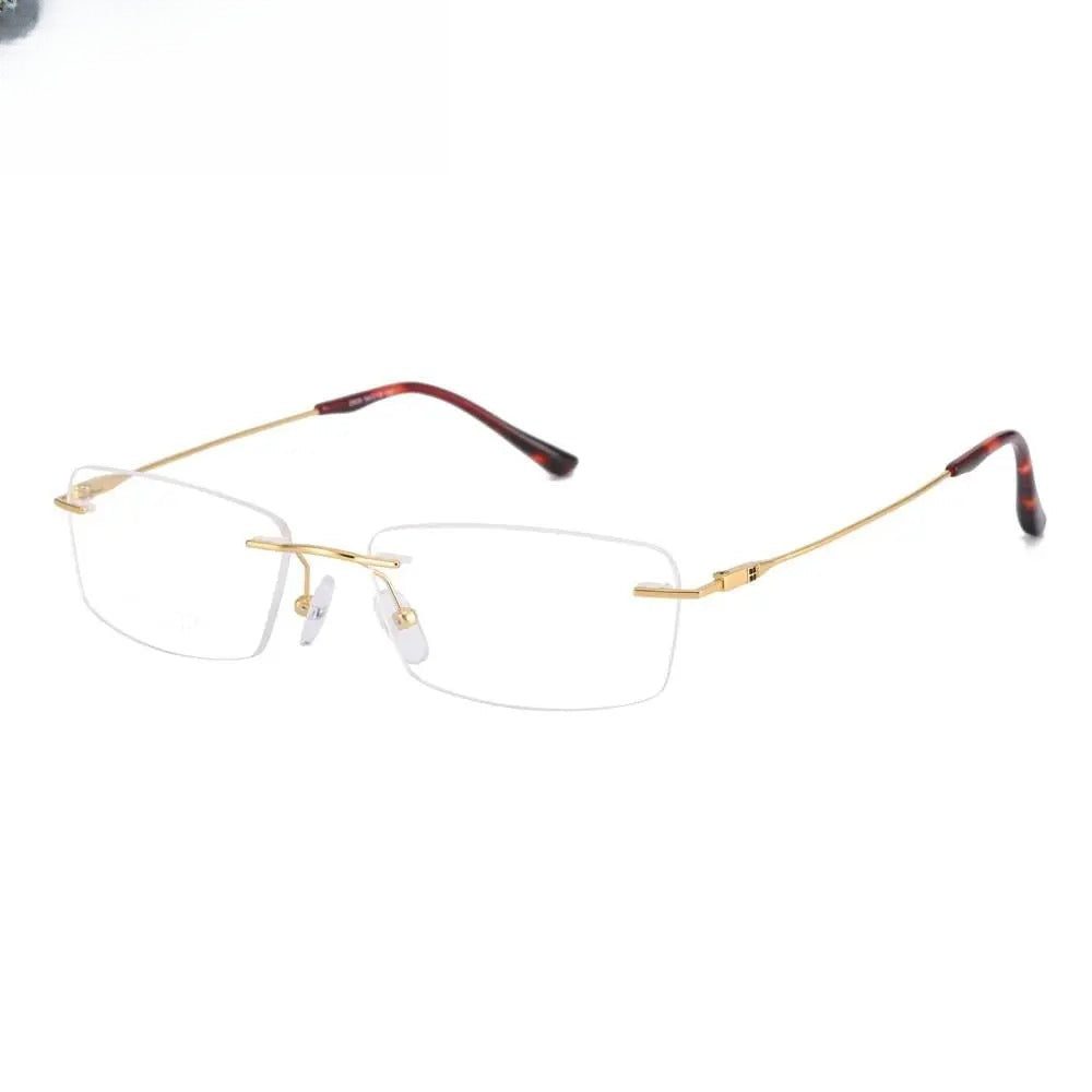 Unisex Square Rimless Titanium Prescription Glasses 2935 — view 1 | Rx Spectacle