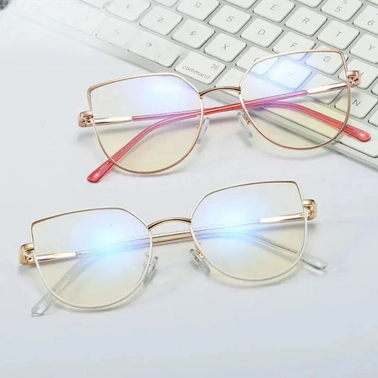 Women's Cat Eye Full Rim Alloy Prescription Glasses 195631 — view 1 | Rx Spectacle