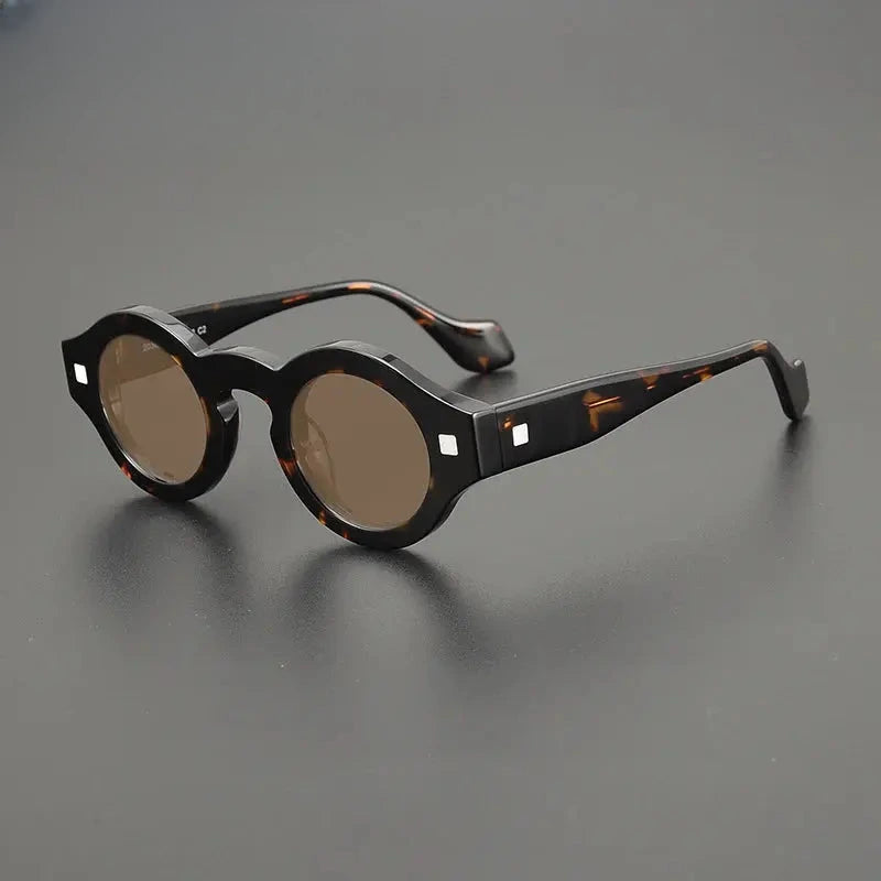 Unisex Round Full Rim Acetate Prescription Glasses M003 — view 6 | Rx Spectacle
