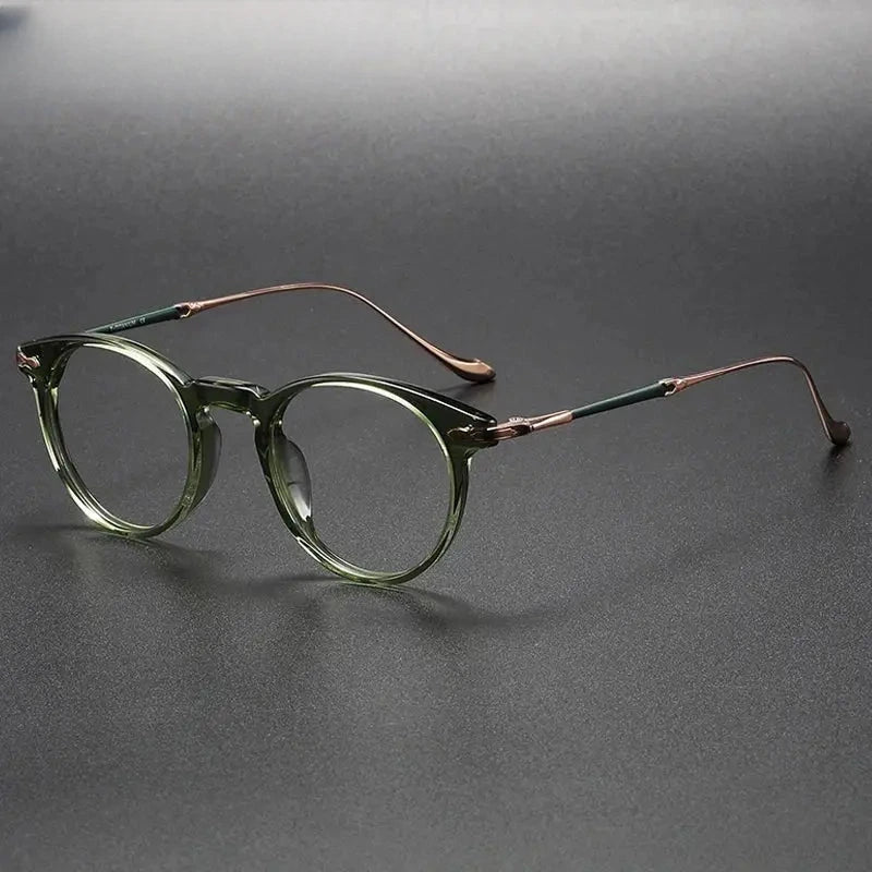 Women's Round Full Rim Titanium Prescription Glasses 932056 — view 6 | Rx Spectacle