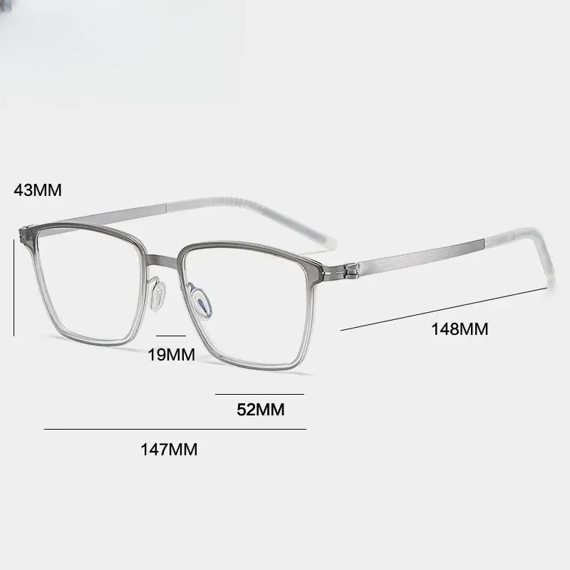 Unisex Square Full Rim Alloy Prescription Glasses Gxyj--1182 — view 5 | Rx Spectacle