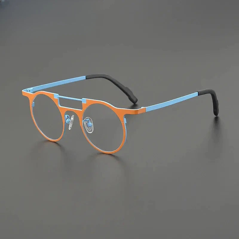 Women's Round Full Rim Titanium Double Bridge Prescription Glasses G85855 — view 1 | Rx Spectacle