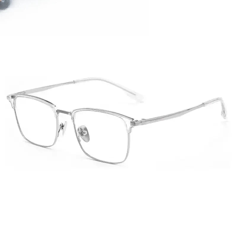 Men's Square Full Rim Titanium Prescription Glasses 617010 — view 5 | Rx Spectacle