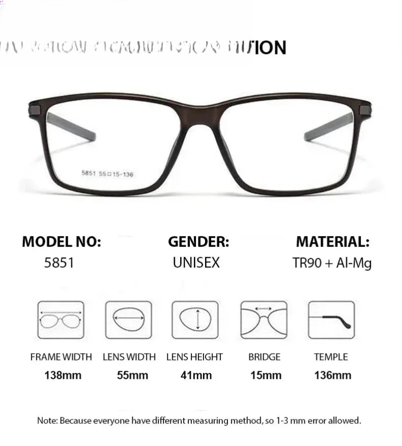 Women's Square Full Rim TR90 Prescription Glasses 615851 — view 2 | Rx Spectacle