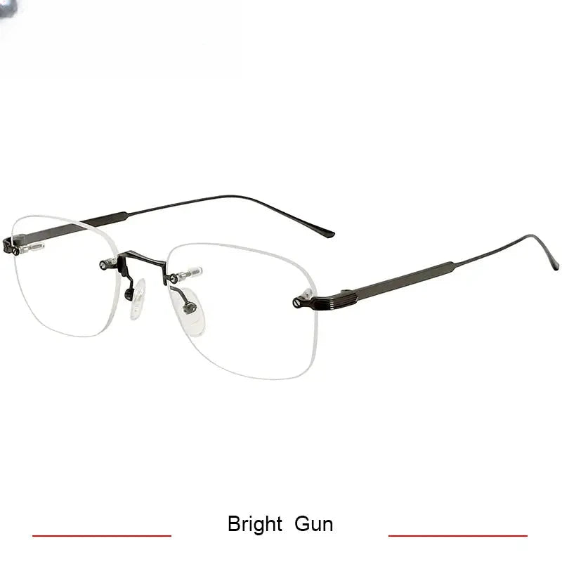 Unisex Oval Rimless Titanium Prescription Glasses 2280 — view 6 | Rx Spectacle