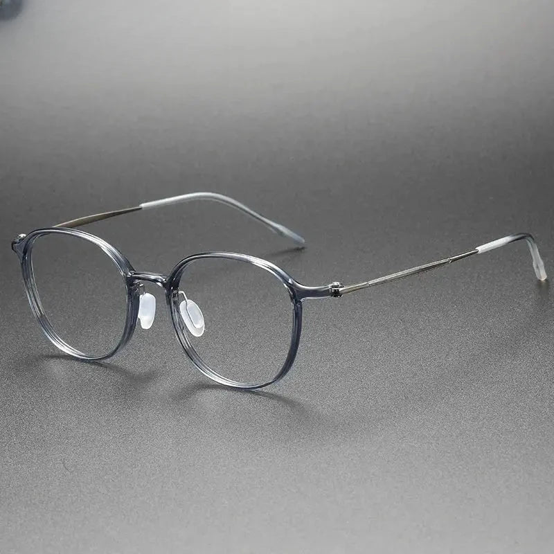 Unisex Square Full Rim Titanium Prescription Glasses 86334 — view 3 | Rx Spectacle