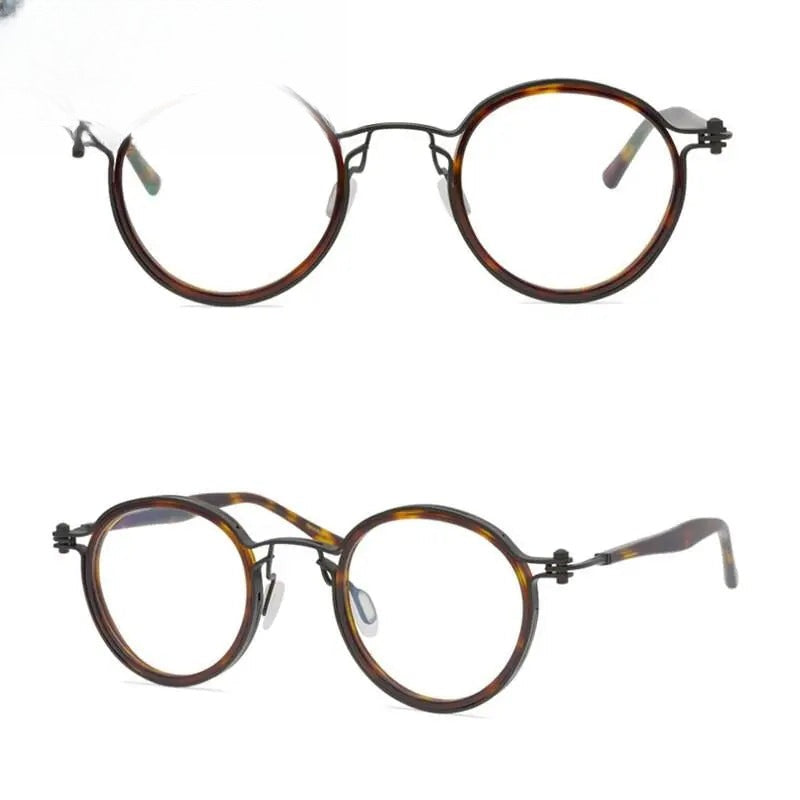 Unisex Round Full Rim Acetate Prescription Glasses Gxyj07 — view 7 | Rx Spectacle