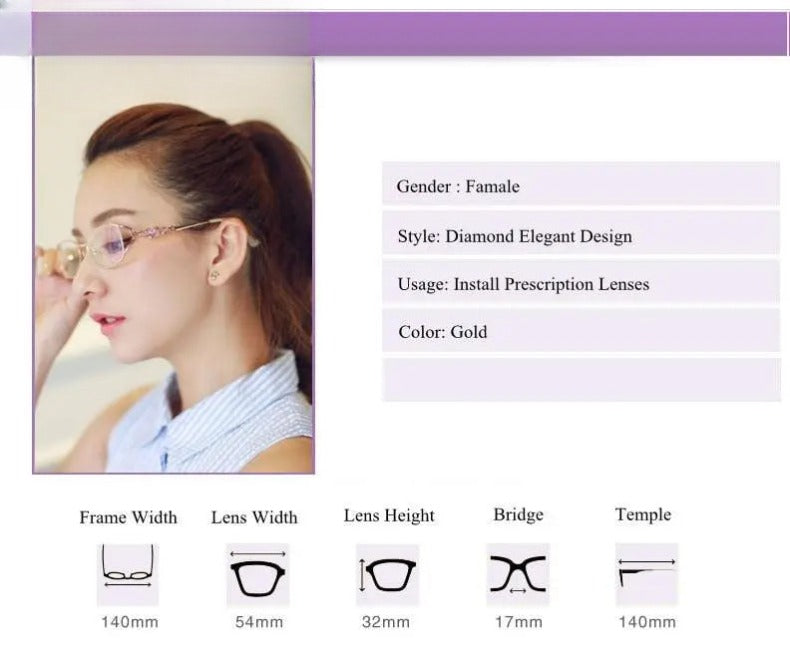 Women's Oval Semi-Rimless Titanium Prescription Glasses 95038 — view 7 | Rx Spectacle