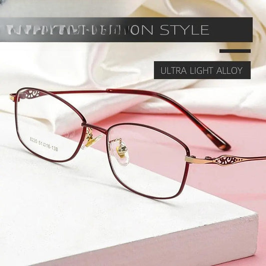 Women's Square Full Rim Alloy Prescription Glasses 8220 — view 1 | Rx Spectacle