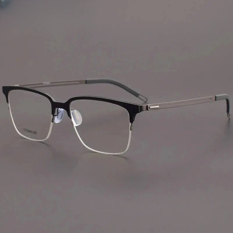 Unisex Square Full Rim Titanium Prescription Glasses 8202312 — view 6 | Rx Spectacle