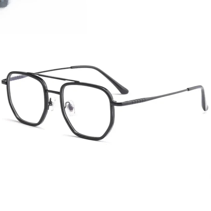 Men's Polygon Full Rim Titanium Double Bridge Prescription Glasses 13613 — view 6 | Rx Spectacle