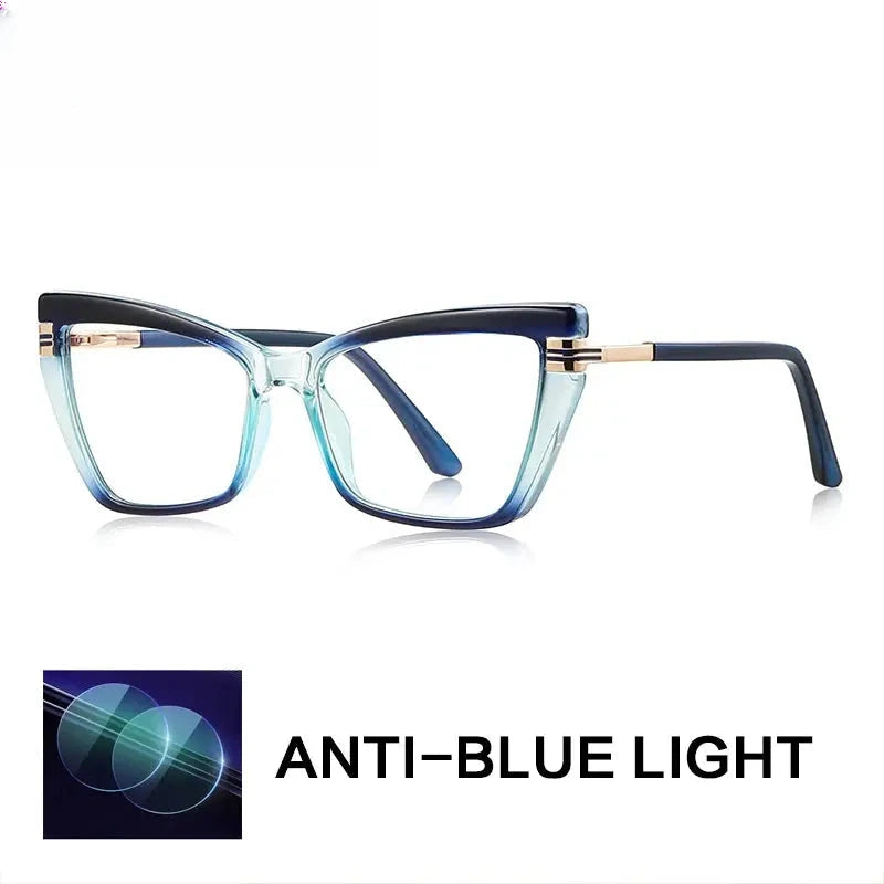 Women's Cat Eye Full Rim Titanium Reading Glasses Gx2263 — view 3 | Rx Spectacle
