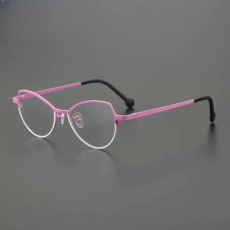 Unisex Browline Full Rim Titanium Prescription Glasses Gxy85848 — view 8 | Rx Spectacle
