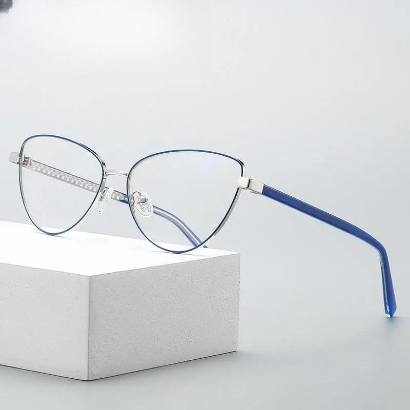 Women's Cat Eye Full Rim Alloy Prescription Glasses 3006 — view 1 | Rx Spectacle