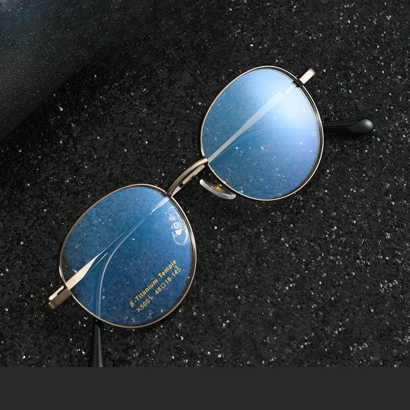 Women's Oval Full Rim Titanium Prescription Glasses 45051 — view 1 | Rx Spectacle