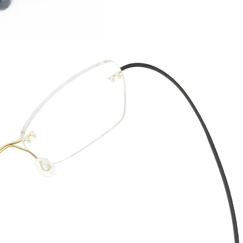 Unisex Oval Rimless Titanium Prescription Glasses 1615 — view 3 | Rx Spectacle