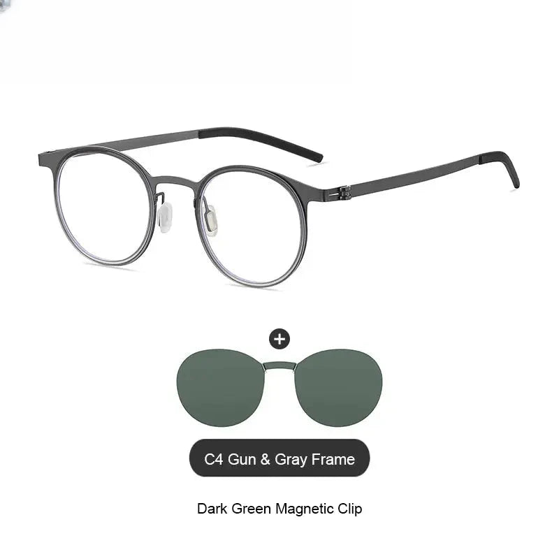 Women's Round Full Rim TR90 Clip-On Prescription Glasses 79064 — view 7 | Rx Spectacle