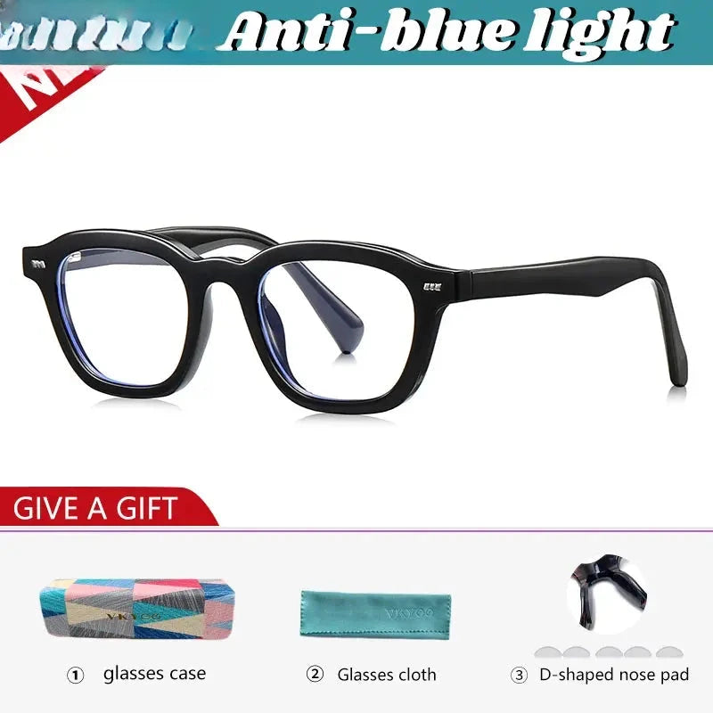 Unisex Square Full Rim Titanium Reading Glasses 97015 — view 3 | Rx Spectacle