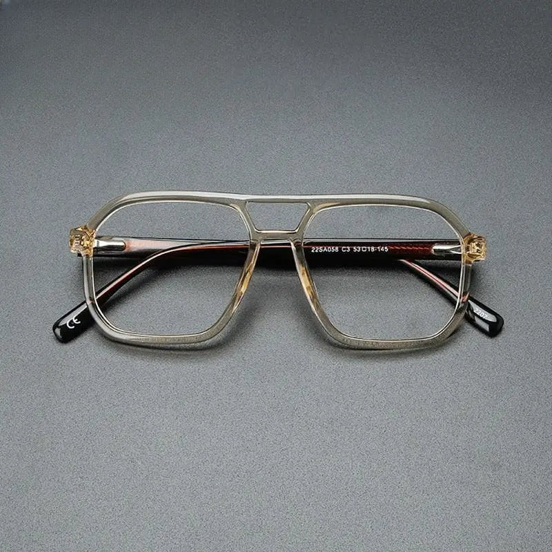 Unisex Square Full Rim Acetate Double Bridge Prescription Glasses Gxyj1099 — view 8 | Rx Spectacle