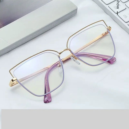 Women's Cat Eye Full Rim Alloy Prescription Glasses 195876 — view 1 | Rx Spectacle