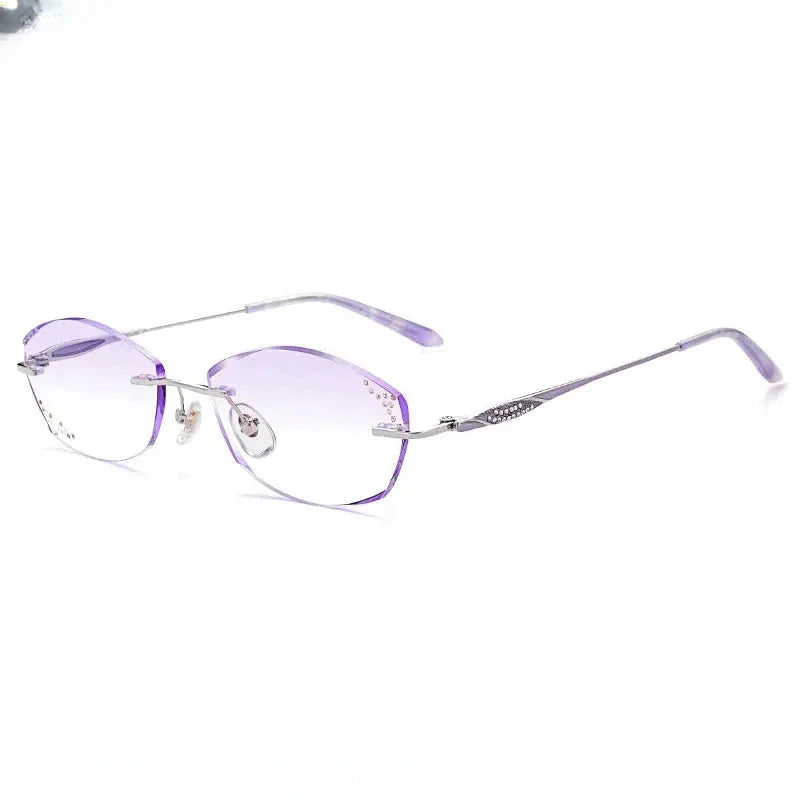 Women's Oval Rimless Titanium Prescription Glasses 699142 — view 3 | Rx Spectacle