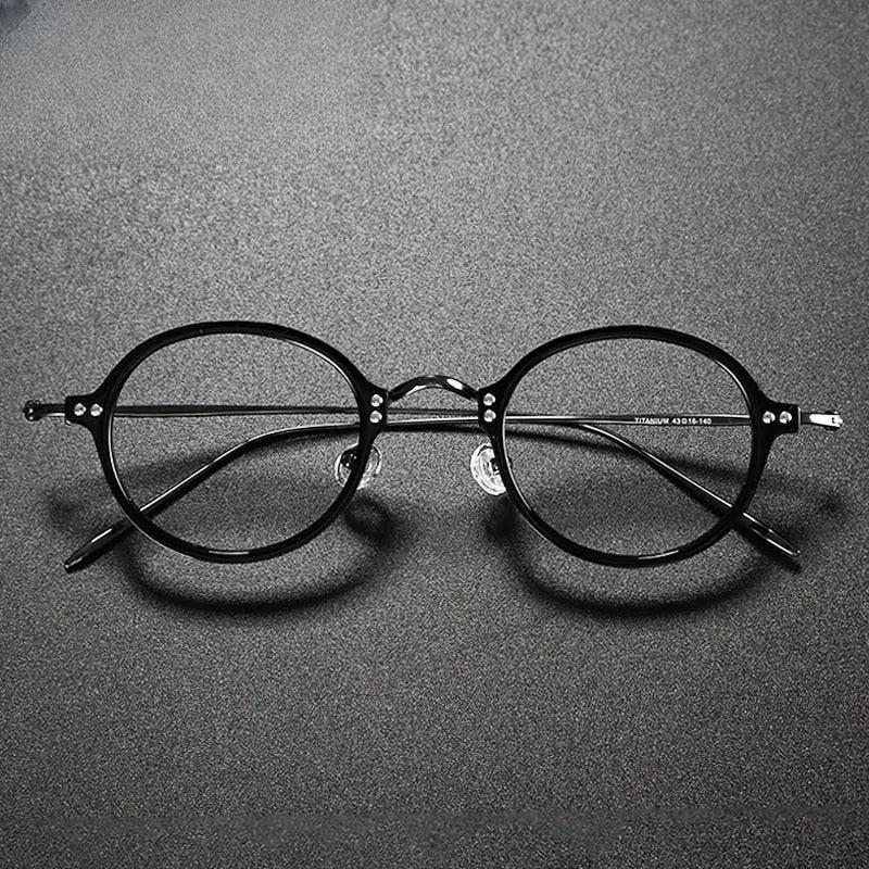 Unisex Round Full Rim Titanium Prescription Glasses Gxyj546 — view 2 | Rx Spectacle
