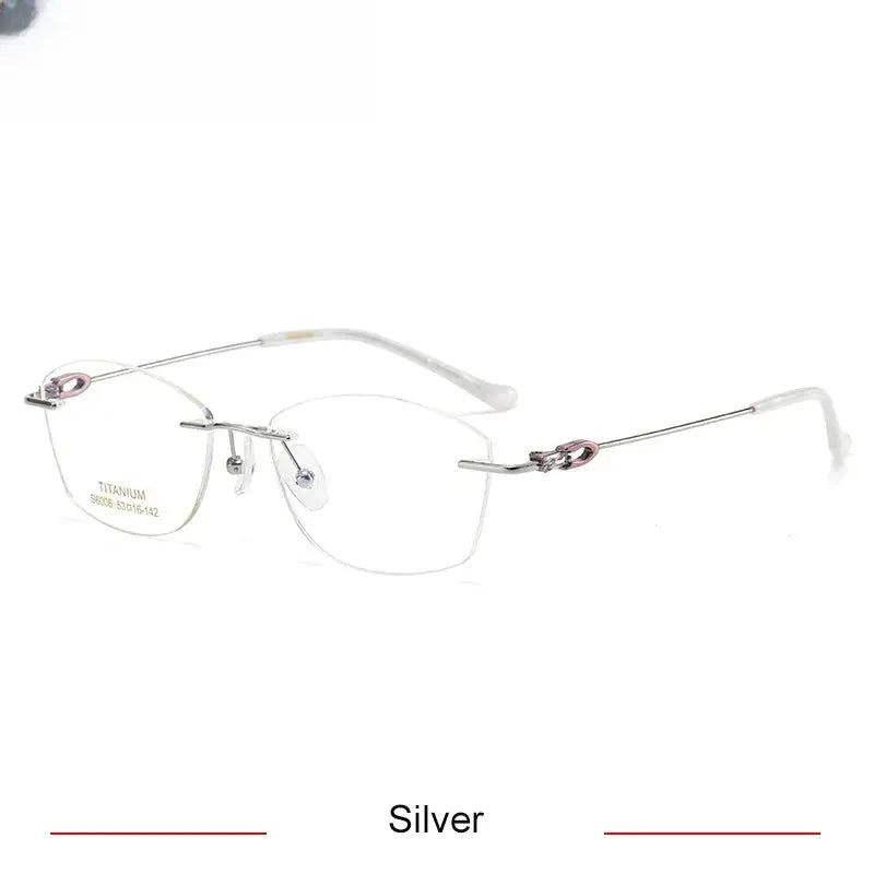 Women's Oval Rimless Titanium Prescription Glasses 36006 — view 4 | Rx Spectacle