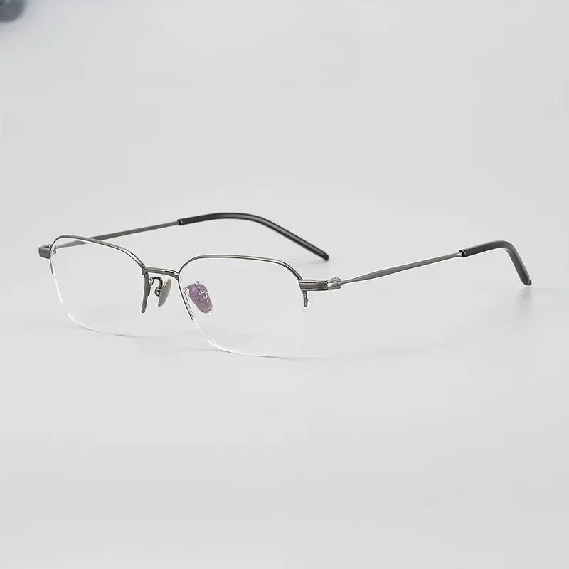 Men's Square Rimless Titanium Prescription Glasses 69941 — view 5 | Rx Spectacle
