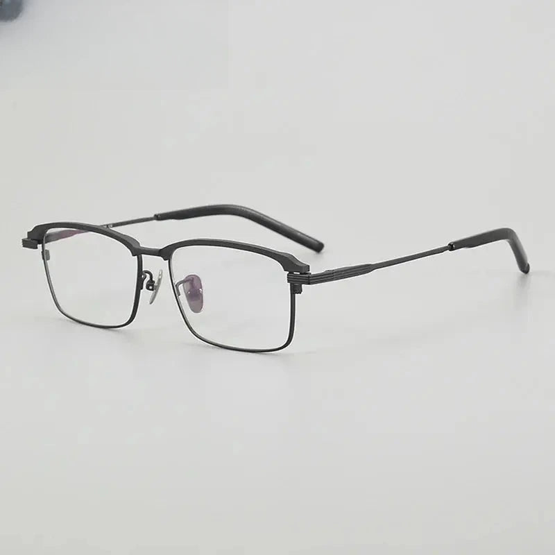 Unisex Square Full Rim Titanium Oversized Prescription Glasses 38941 — view 4 | Rx Spectacle
