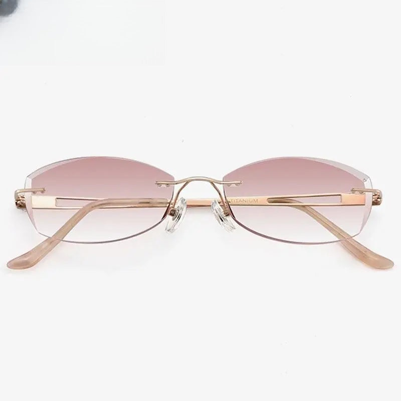 Women's Oval Rimless Titanium Prescription Glasses 6048 — view 1 | Rx Spectacle