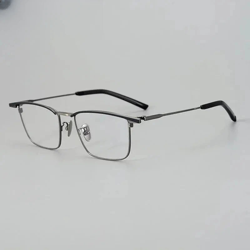Unisex Browline Full Rim Titanium Prescription Glasses 966156 — view 4 | Rx Spectacle