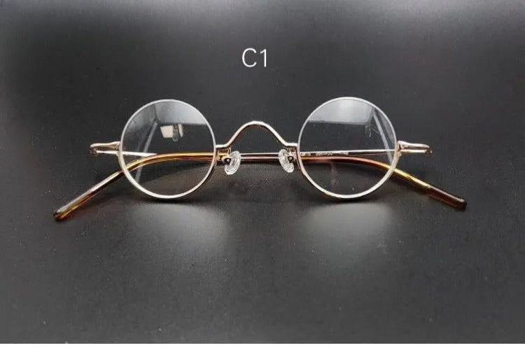 Unisex Round Semi-Rimless Alloy Reading Glasses — view 3 | Rx Spectacle