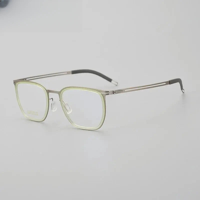 Unisex Square Full Rim Titanium Prescription Glasses 8814 — view 8 | Rx Spectacle
