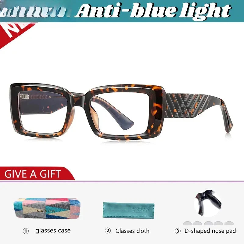 Women's Rectangular Full Rim Titanium Prescription Glasses 512247 — view 7 | Rx Spectacle