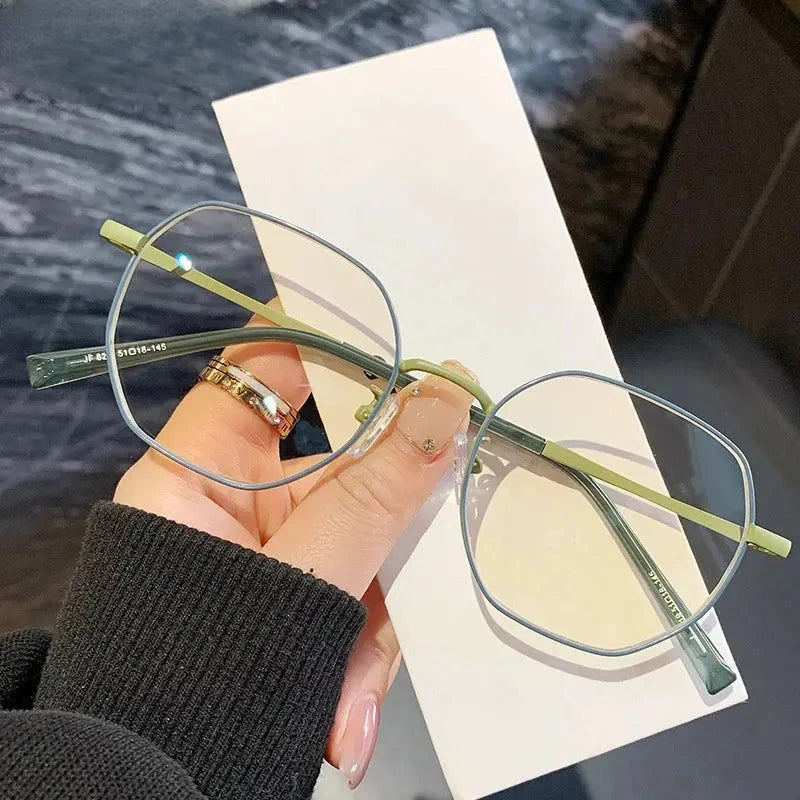 Women's Polygon Full Rim Alloy Reading Glasses 318219 — view 3 | Rx Spectacle
