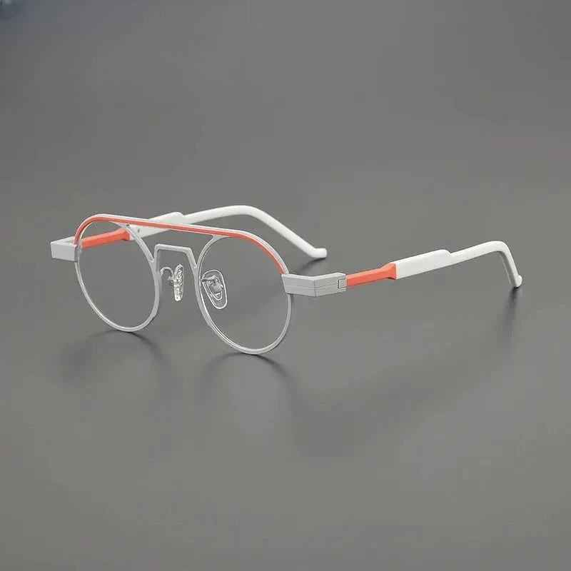 Women's Oval Full Rim Titanium Double Bridge Prescription Glasses G85831 — view 3 | Rx Spectacle