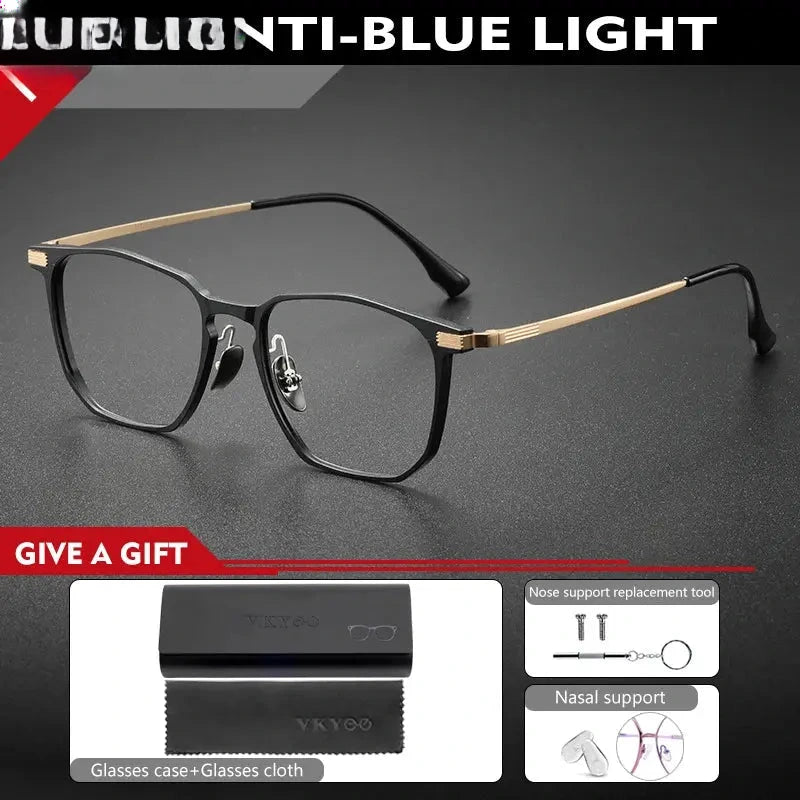 Men's Square Full Rim Titanium Reading Glasses 4224 — view 10 | Rx Spectacle