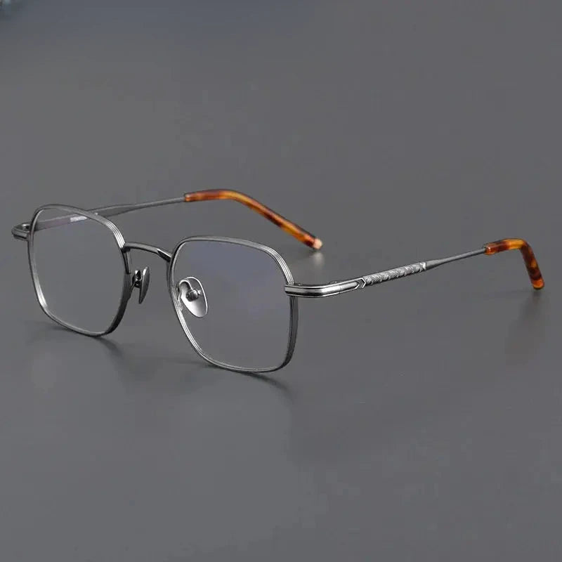 Unisex Polygon Full Rim Titanium Prescription Glasses 14221 — view 7 | Rx Spectacle