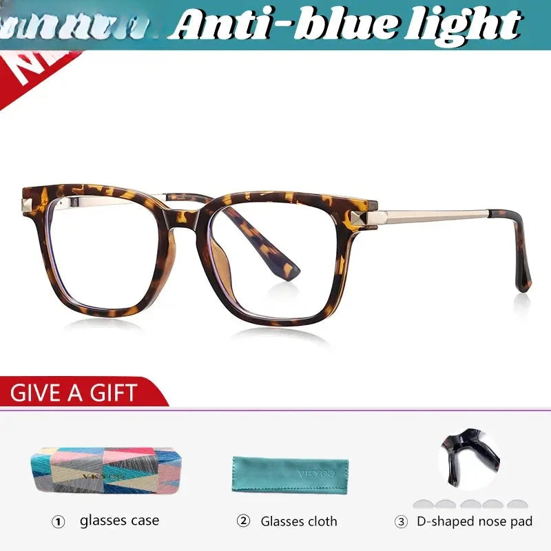 Men's Square Full Rim Titanium Reading Glasses 67244 — view 3 | Rx Spectacle