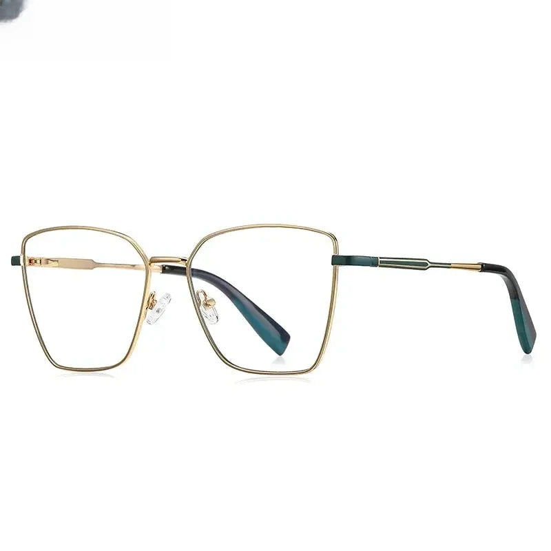 Women's Square Full Rim Alloy Reading Glasses Pfd3051 — view 10 | Rx Spectacle