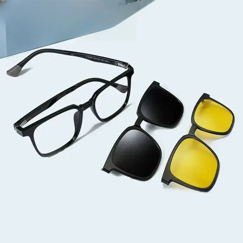 Men's Square Full Rim Acetate Clip-On Prescription Glasses 219000 — view 1 | Rx Spectacle